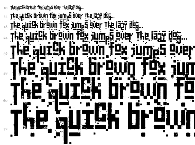 Pixelic War font waterfall